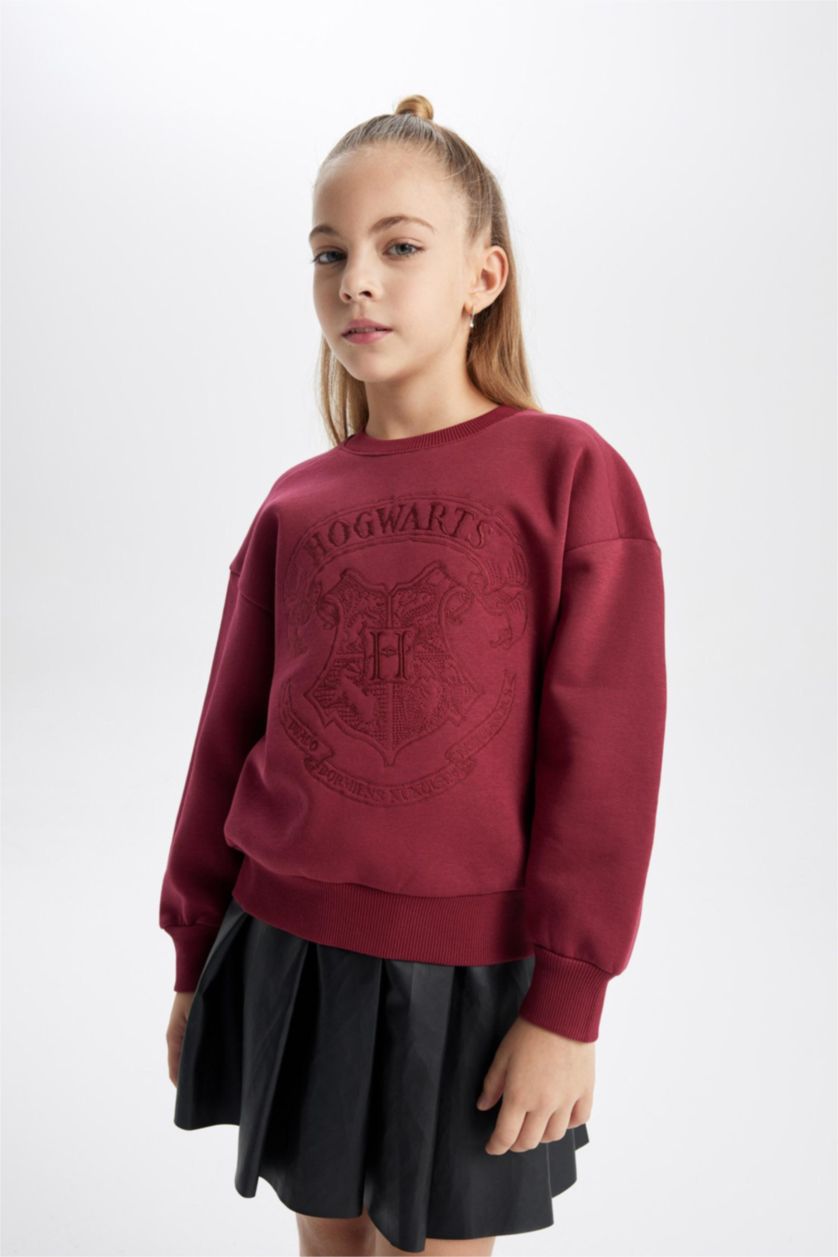 GIRLS & TEENS Bordeaux Regular Fit Harry Potter Licensed Crew Neck Sweatshirt