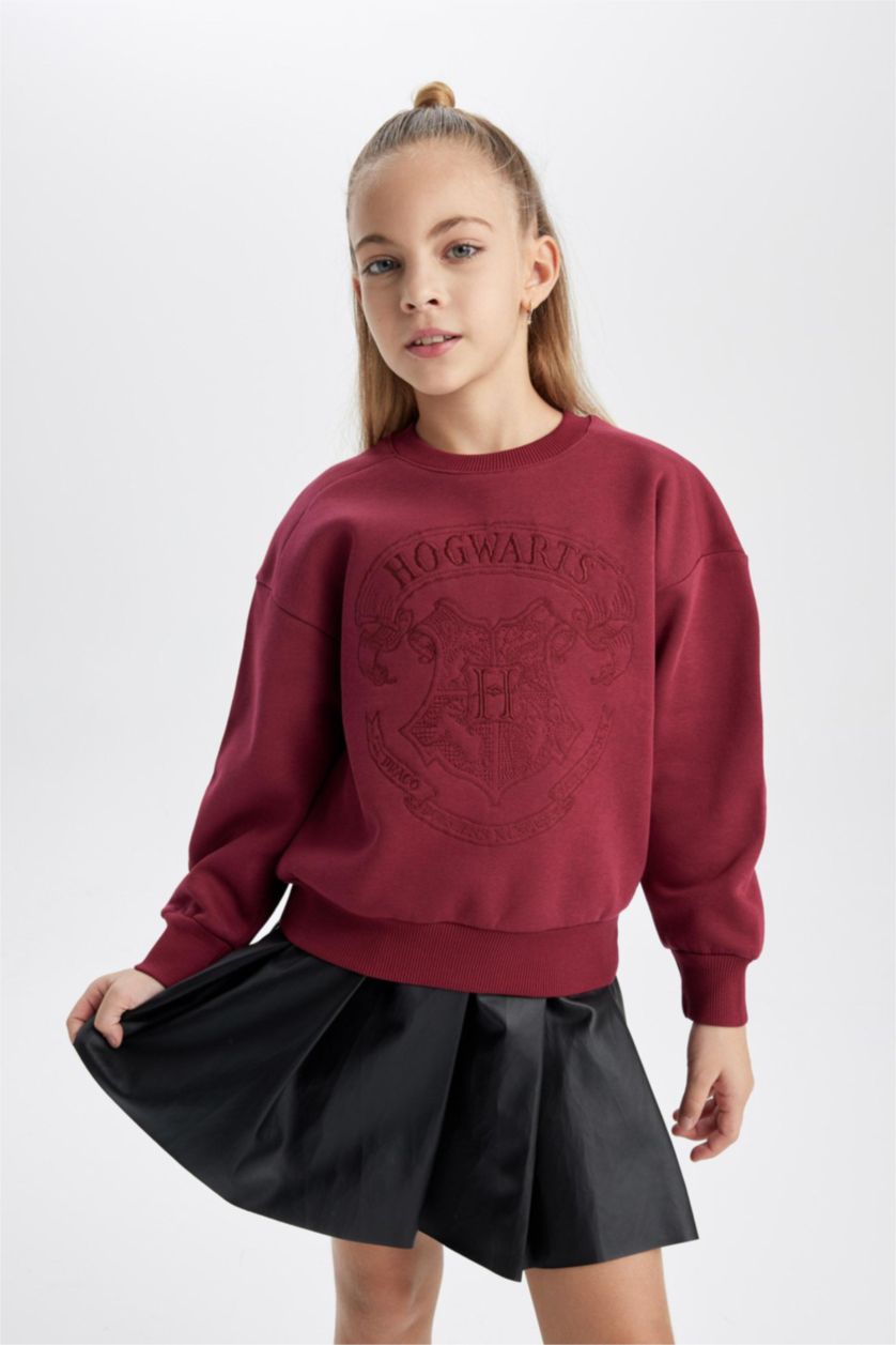GIRLS & TEENS Bordeaux Regular Fit Harry Potter Licensed Crew Neck Sweatshirt