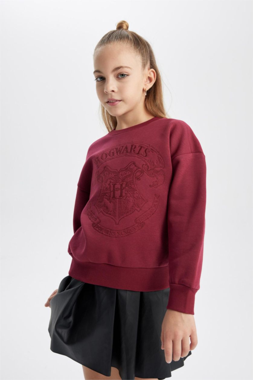 GIRLS & TEENS Bordeaux Regular Fit Harry Potter Licensed Crew Neck Sweatshirt