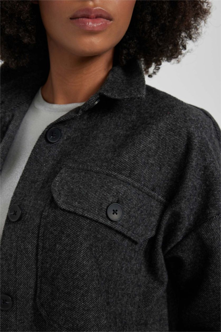 Женская Антрацит Туника оверсайз с длинным рукавом