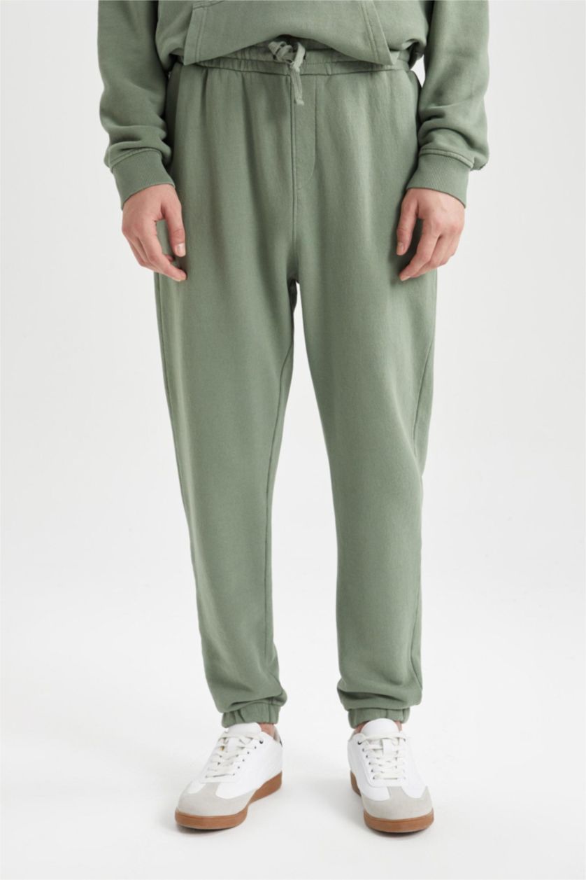 رجالي كاكي بنطلون سويت بانتس قصة عادية بأستك من تحت وجيب