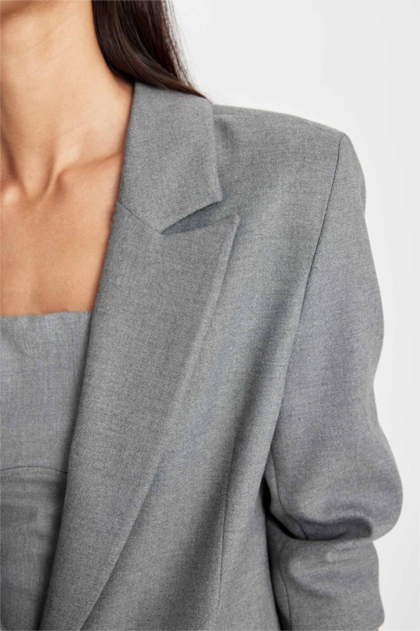 WOMAN Grey Melange Oversize Fit Blazer
