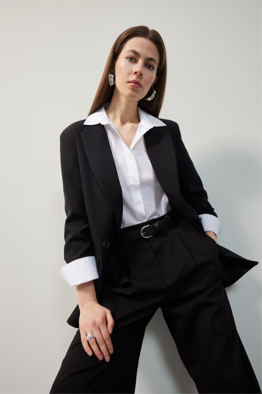 Kadın Siyah Oversıze Blazer Ceket