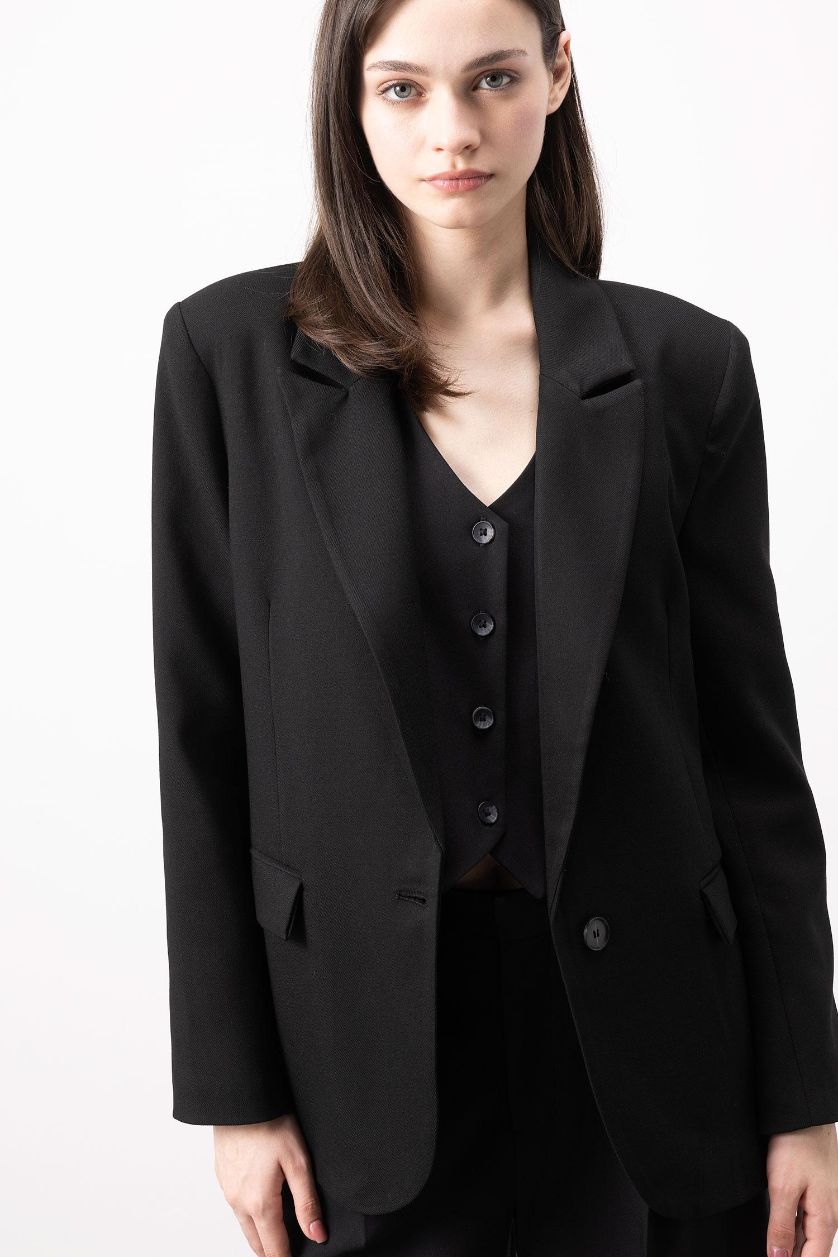 Kadın Siyah Oversıze Blazer Ceket