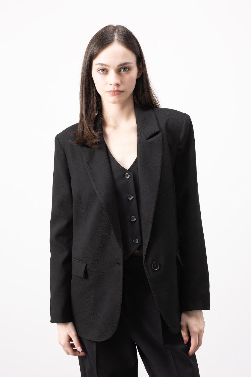 Kadın Siyah Oversıze Blazer Ceket