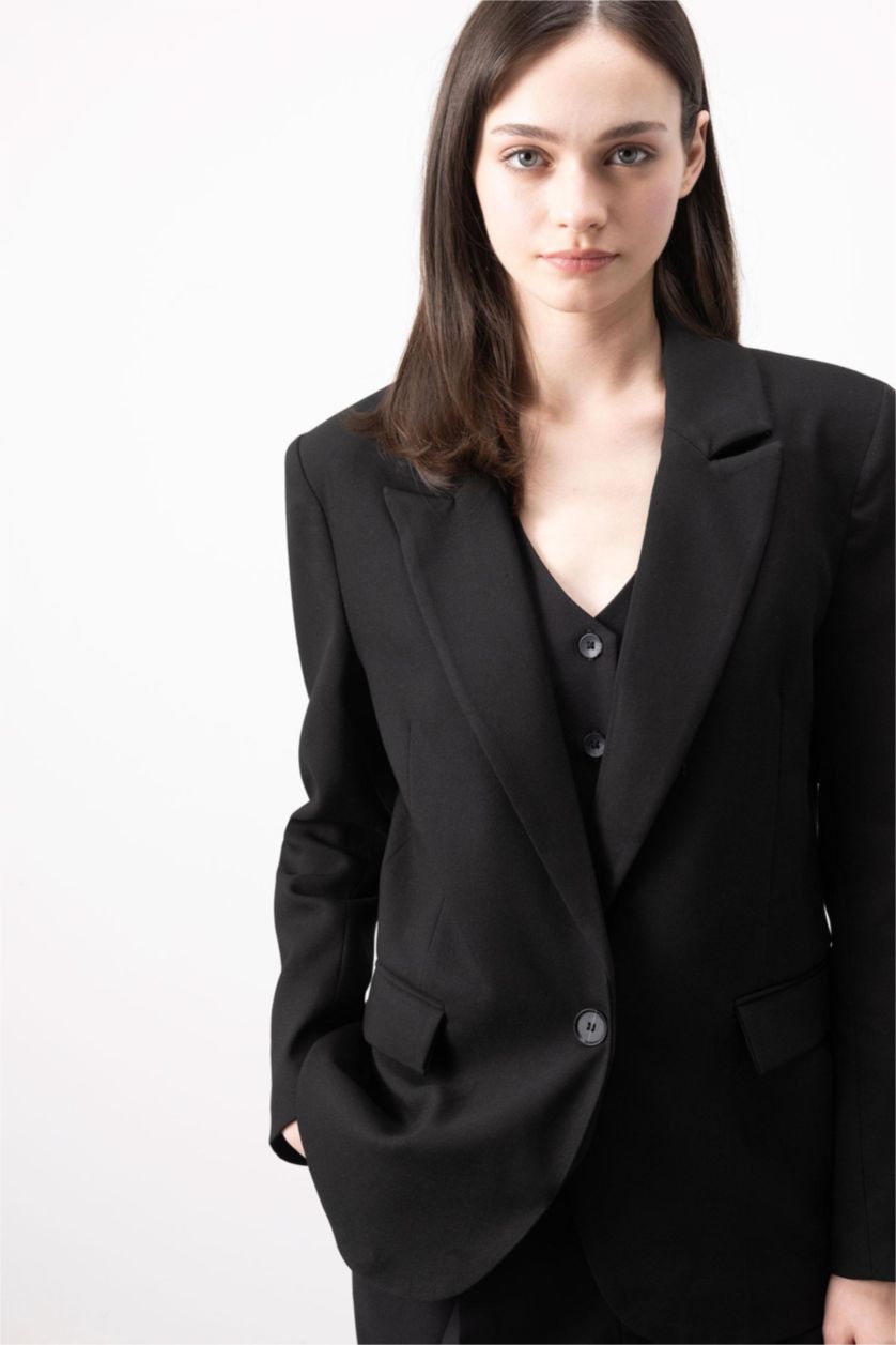 Kadın Siyah Oversıze Blazer Ceket