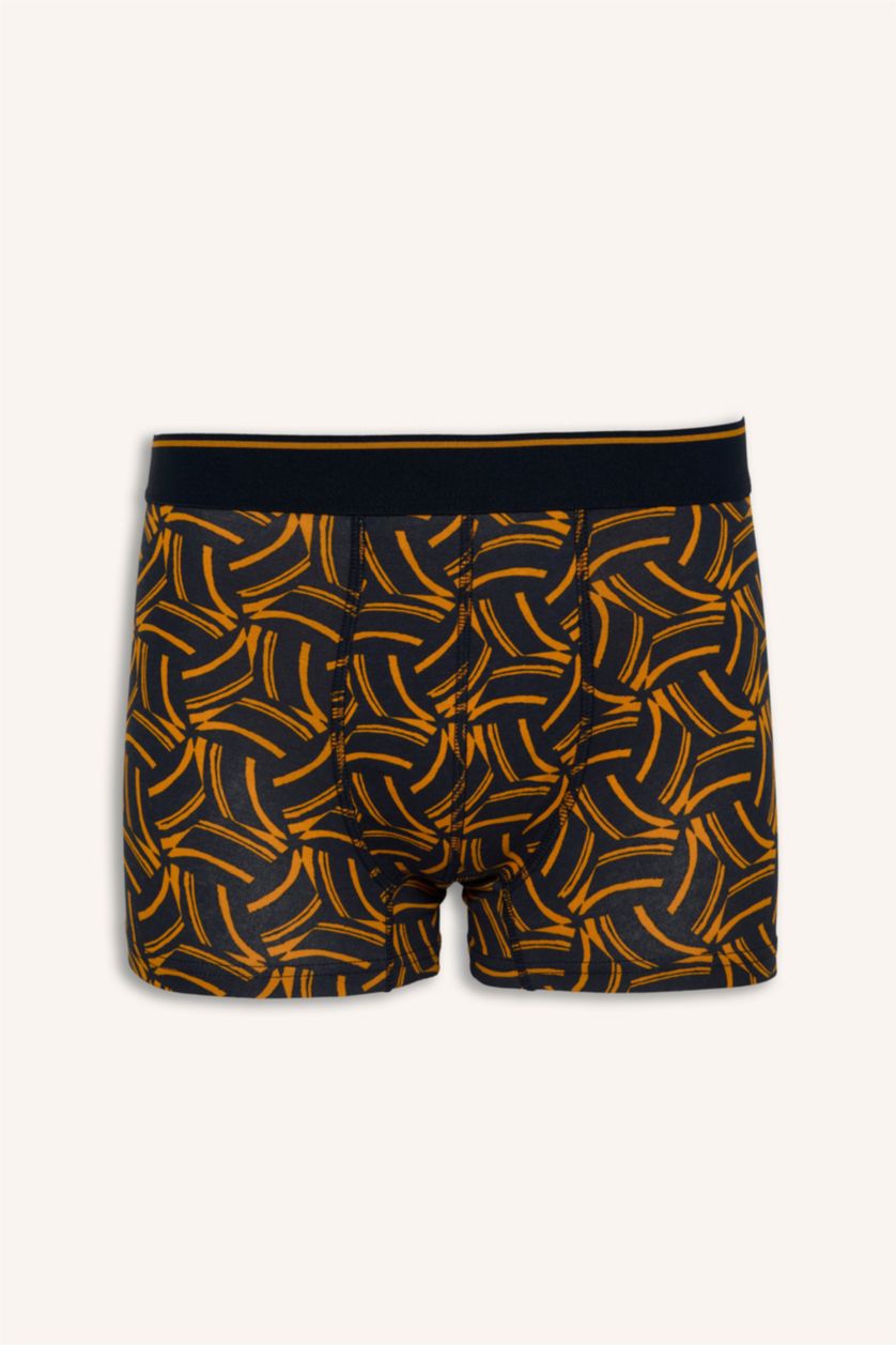 Erkek Lacivert Regular Fit Baskılı 3'lü Boxer