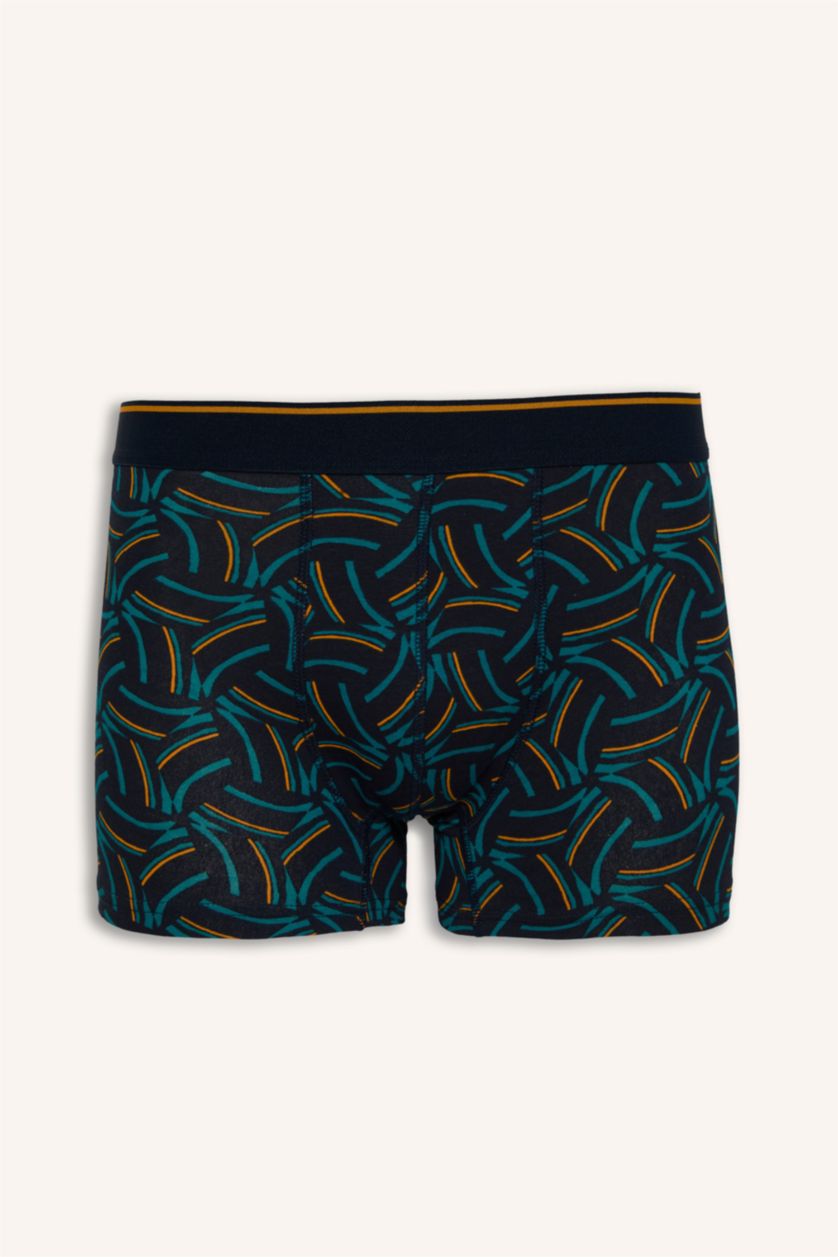 Erkek Lacivert Regular Fit Baskılı 3'lü Boxer