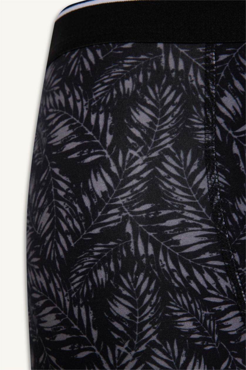 Erkek Siyah Regular Fıt Baskılı 3'lü Boxer