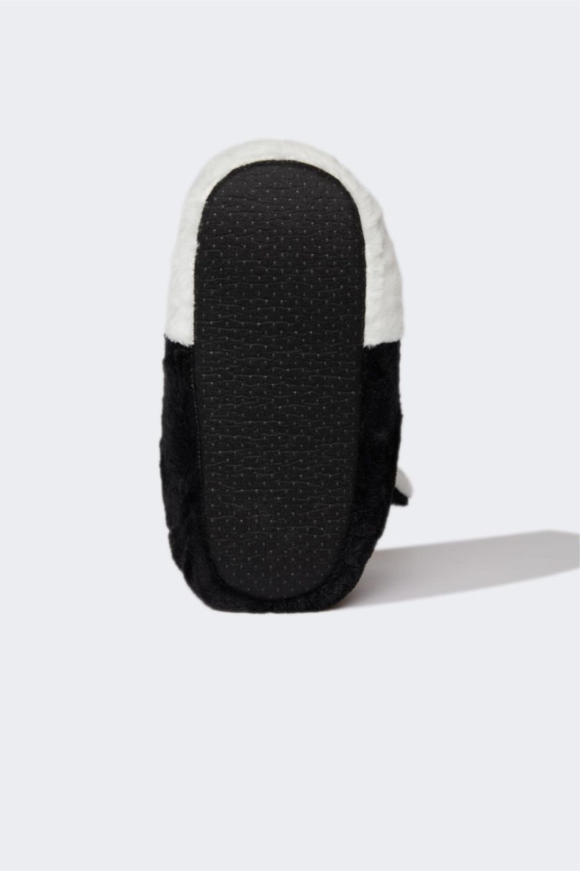 رجال أسود حذاء منزلي بكعب مسطح