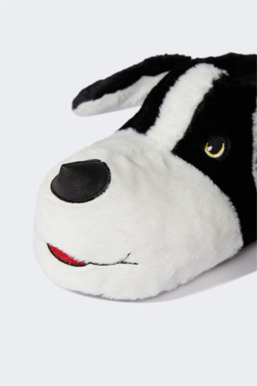 رجال أسود حذاء منزلي بكعب مسطح