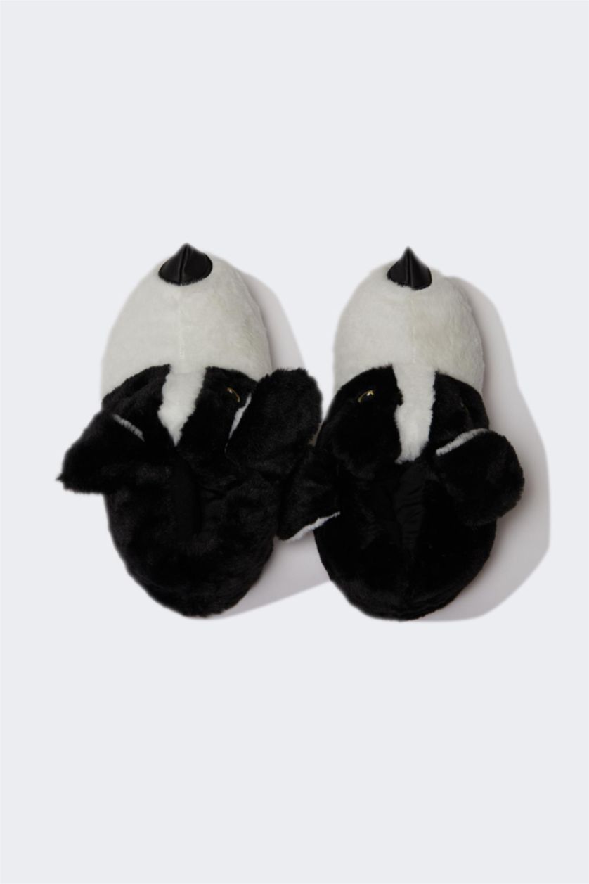 رجال أسود حذاء منزلي بكعب مسطح