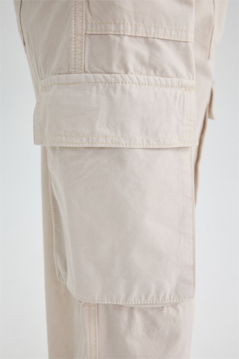 FEMME Écru Foncé Pantalon Gabardine Coupe Standard