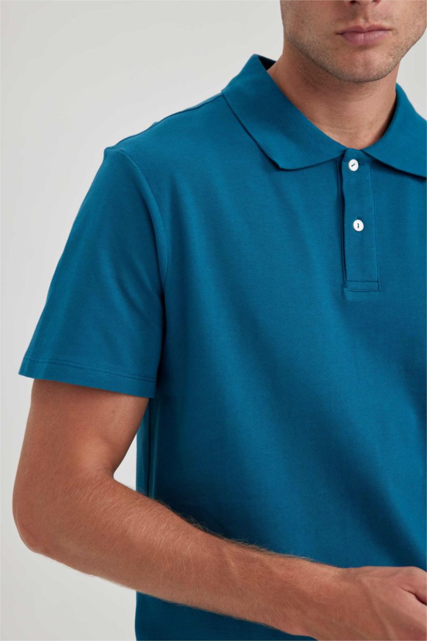 Man Dark Green Regular Fit Polo Shirt Cotton Polo T-Shirt