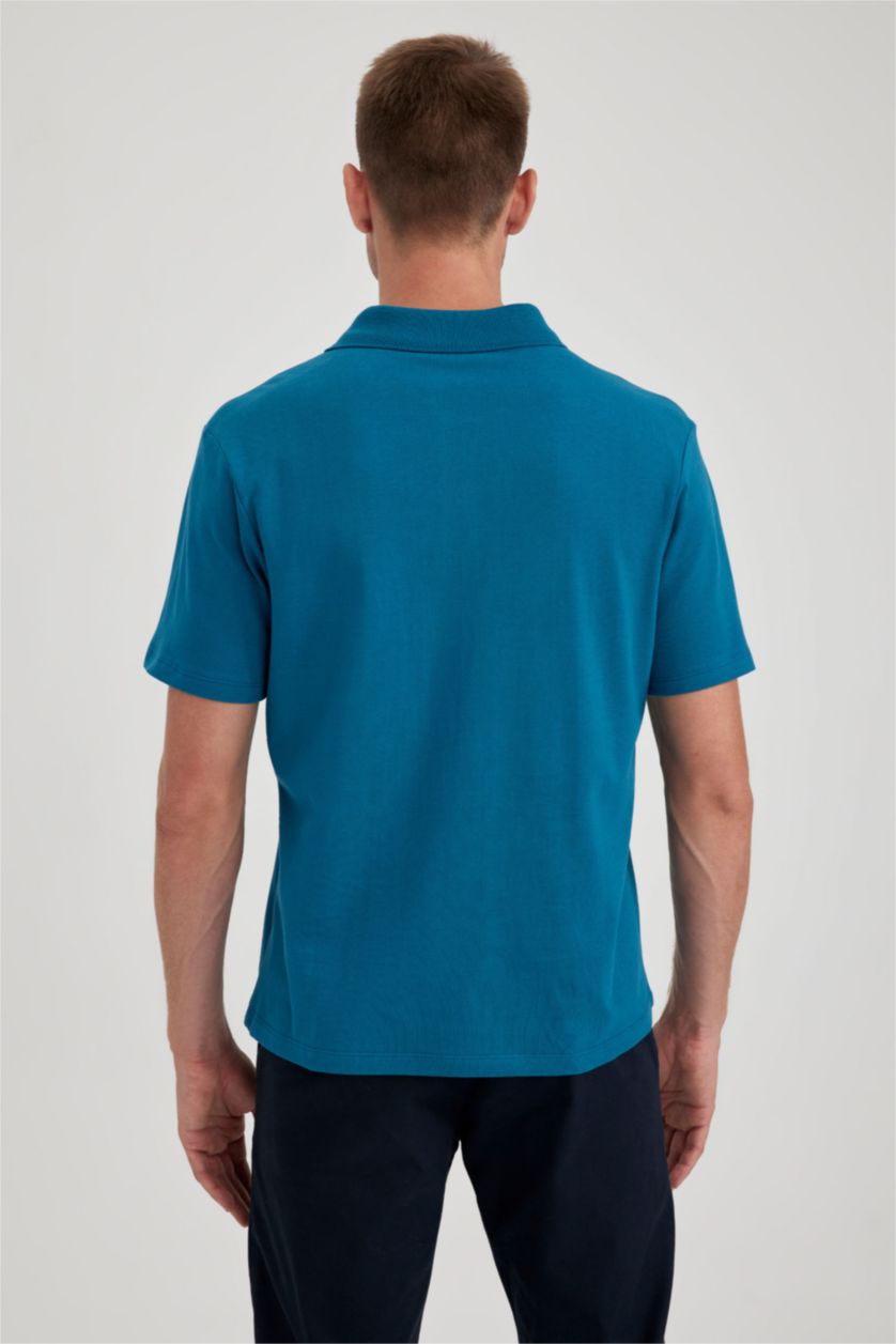 Man Dark Green Regular Fit Polo Shirt Cotton Polo T-Shirt