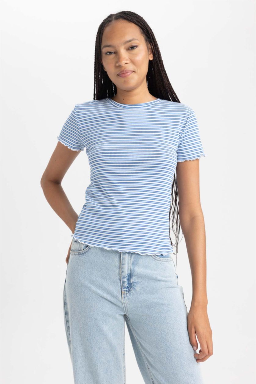 Woman Royal Slim Fit Crew Neck Short Sleeve T-Shirt