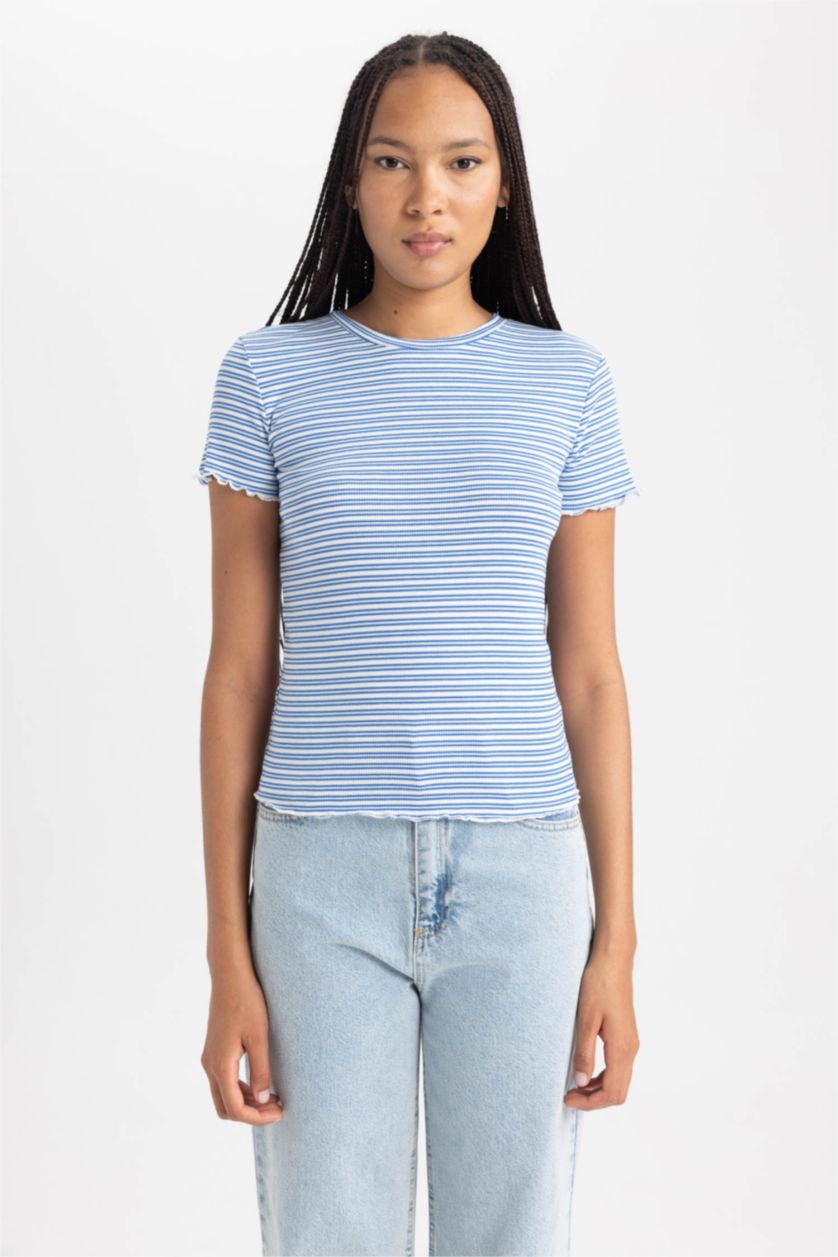 Woman Royal Slim Fit Crew Neck Short Sleeve T-Shirt