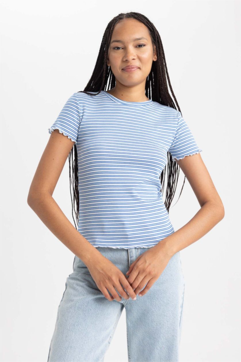 Woman Royal Slim Fit Crew Neck Short Sleeve T-Shirt