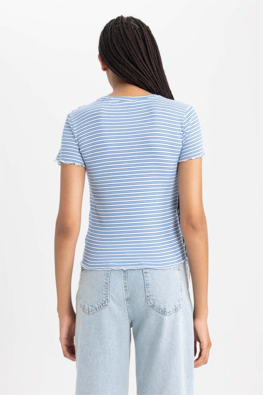 Woman Royal Slim Fit Crew Neck Short Sleeve T-Shirt