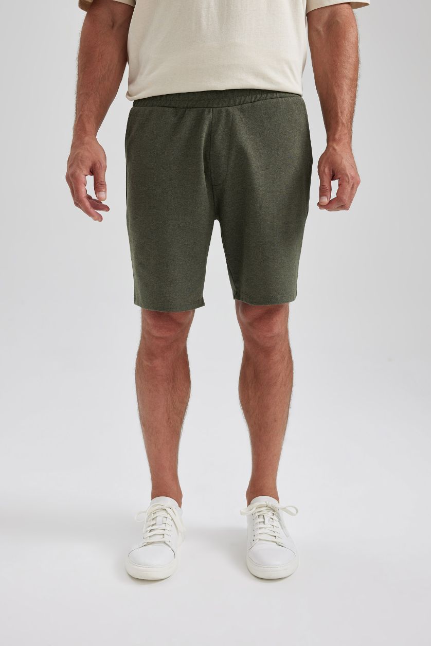 رجال ميلانج كاكي شورت نص ردن قصة عادية