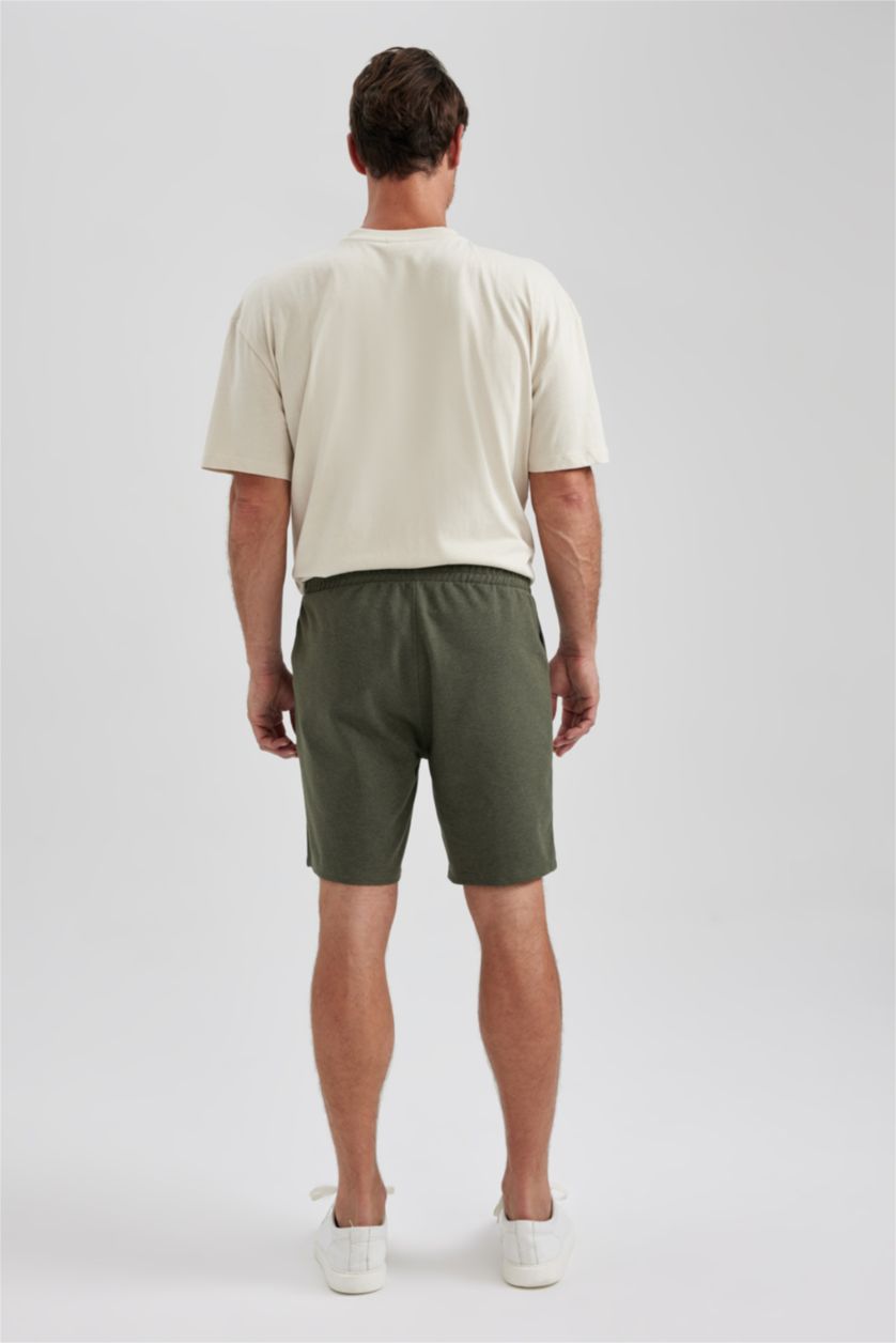 رجال ميلانج كاكي شورت نص ردن قصة عادية