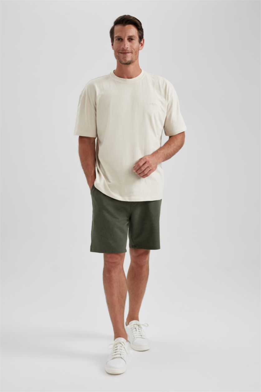 Man Khaki Melange Regular Fit