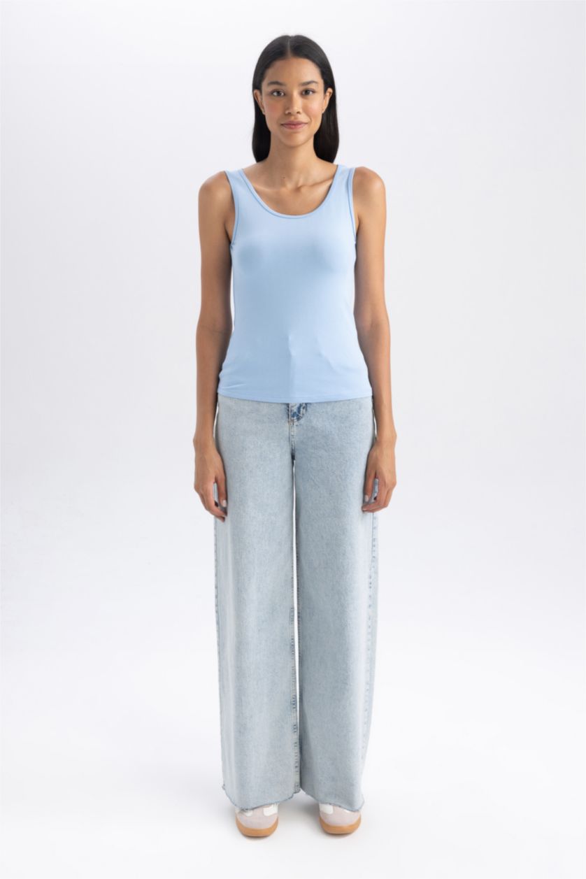 Kadın Açık Mavi Slım Fıt Atlet