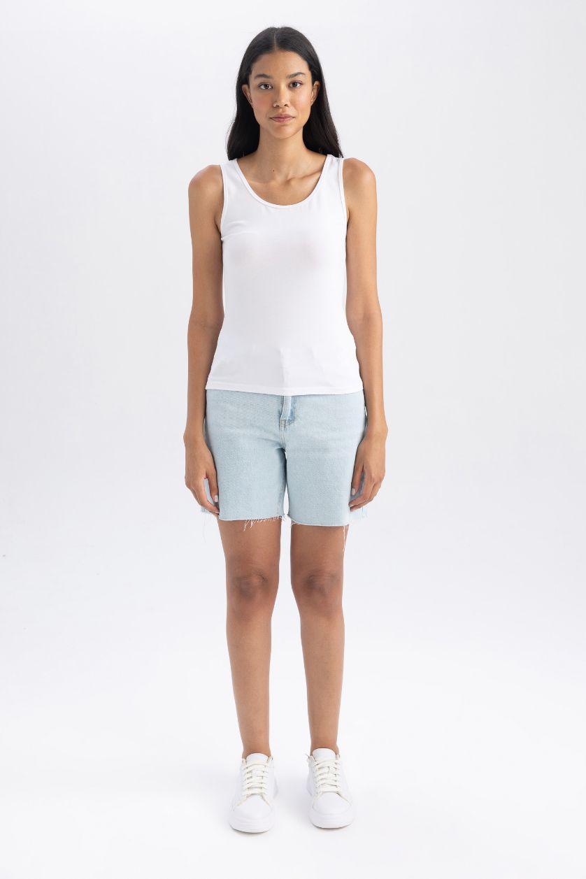 Kadın Beyaz Slım Fıt Atlet