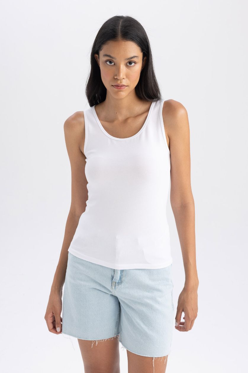 Kadın Beyaz Slım Fıt Atlet