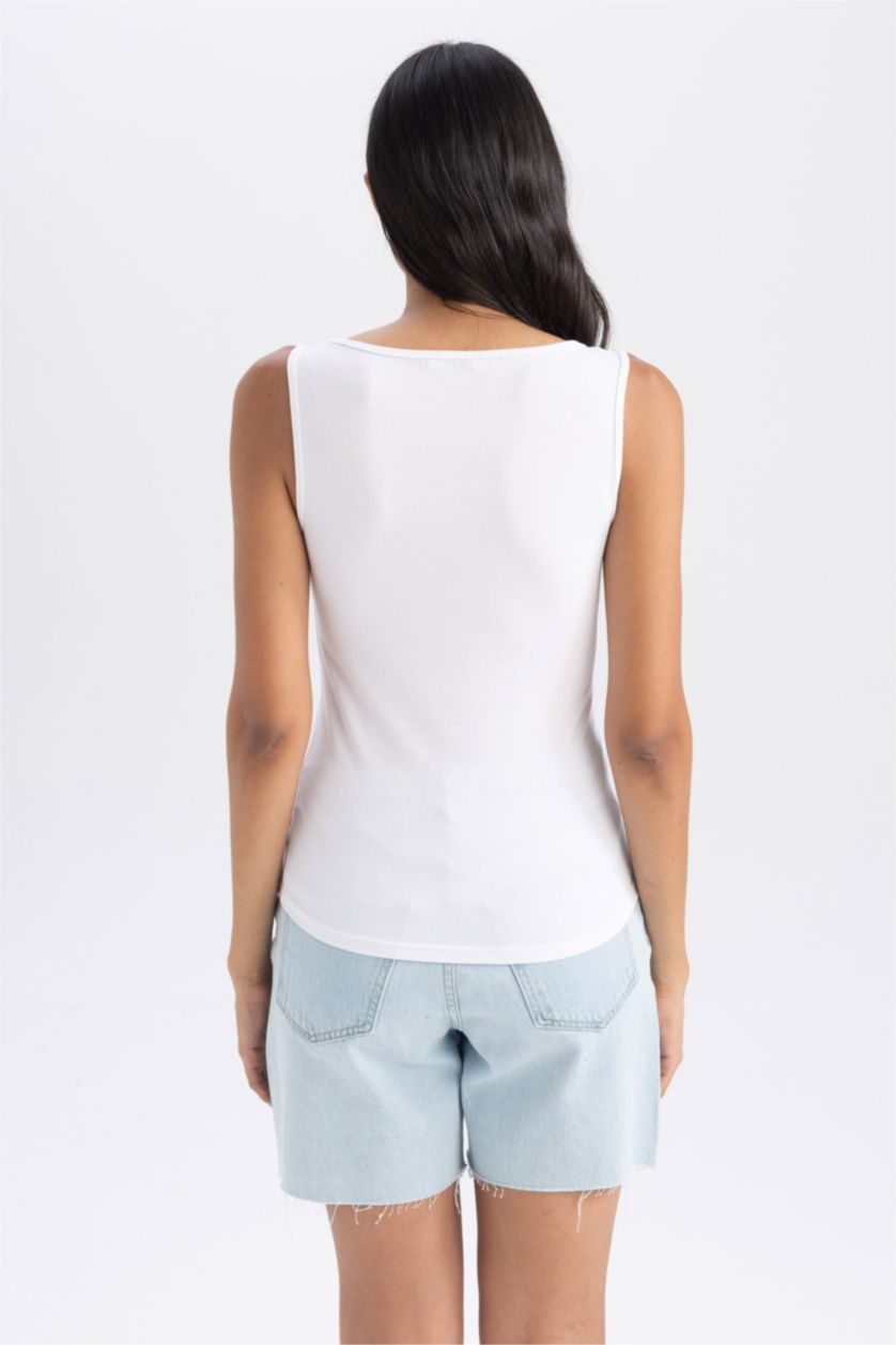 Kadın Beyaz Slım Fıt Atlet