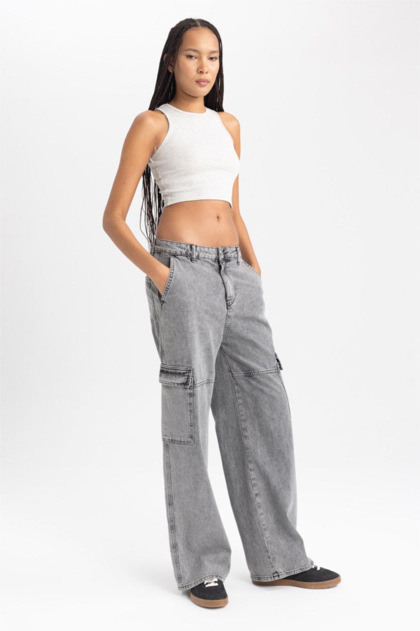 Kadın Gri Melanj Fıtted Halter Yaka Atlet