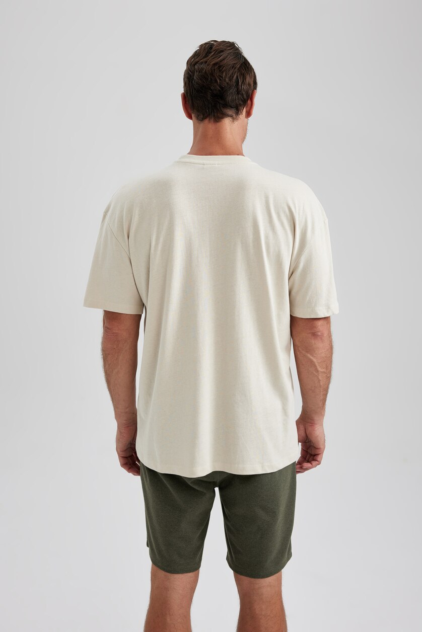 رجال بيج Oversize Fit Short Sleeve T-Shirt