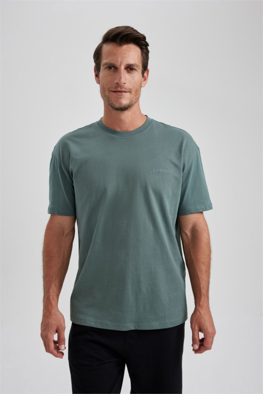 Men Green Oversize Fit Short Sleeve T-Shirt