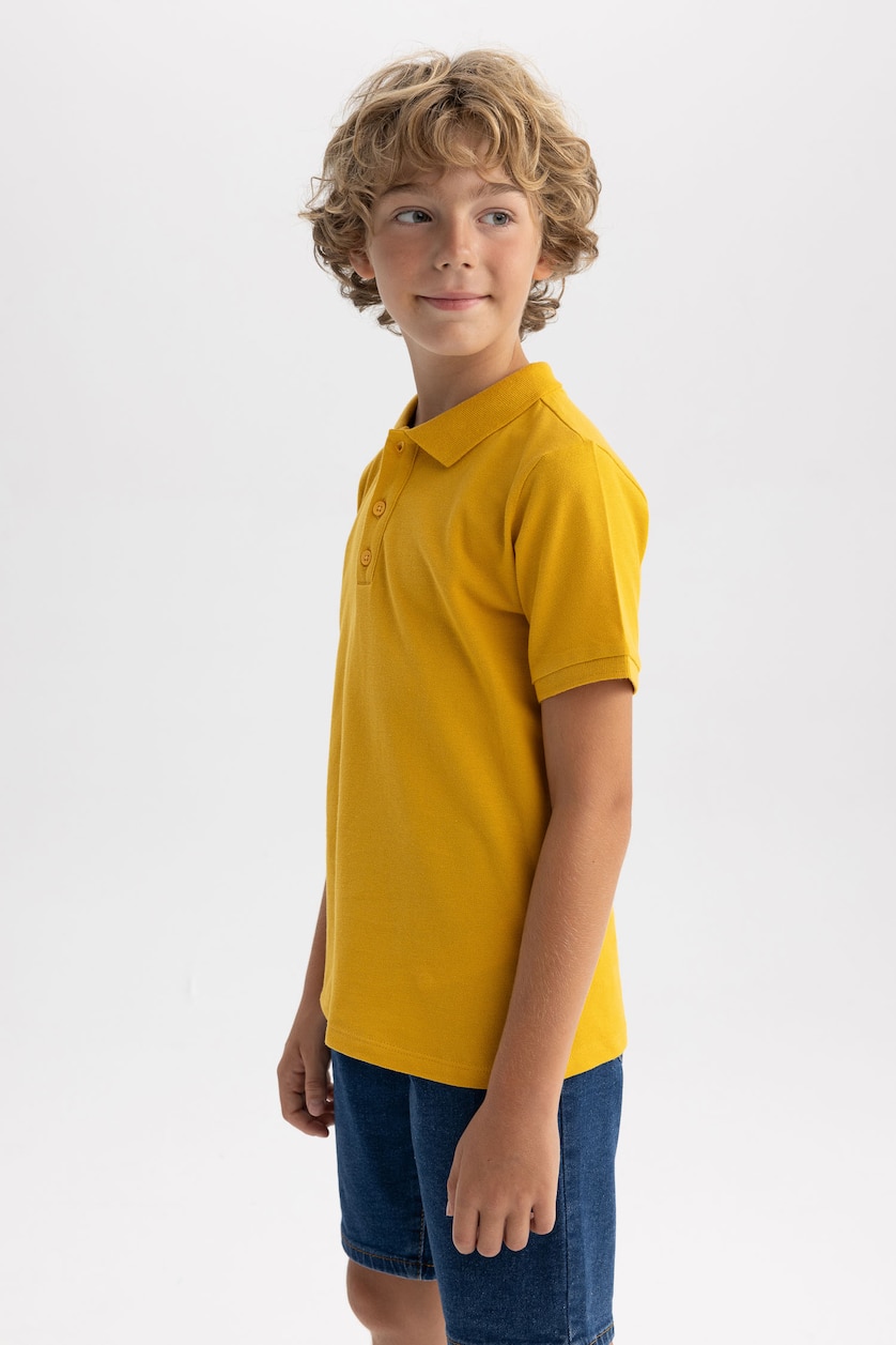 Young Boys - Teen Boys Yellow Regular Fit Short Sleeve Polo T-Shirt