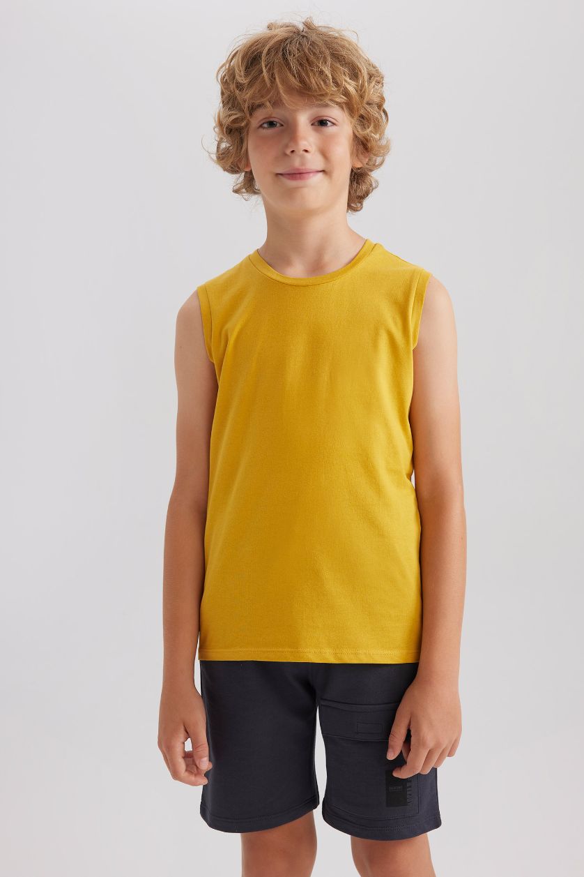 Boys & Teens Yellow Boy Regular Fit Tank Top