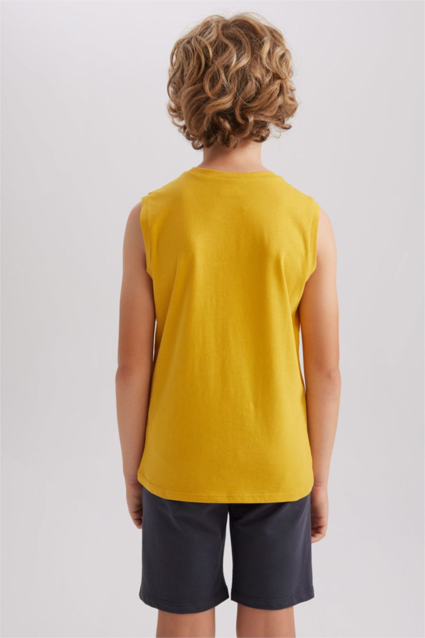Boys & Teens Yellow Boy Regular Fit Tank Top