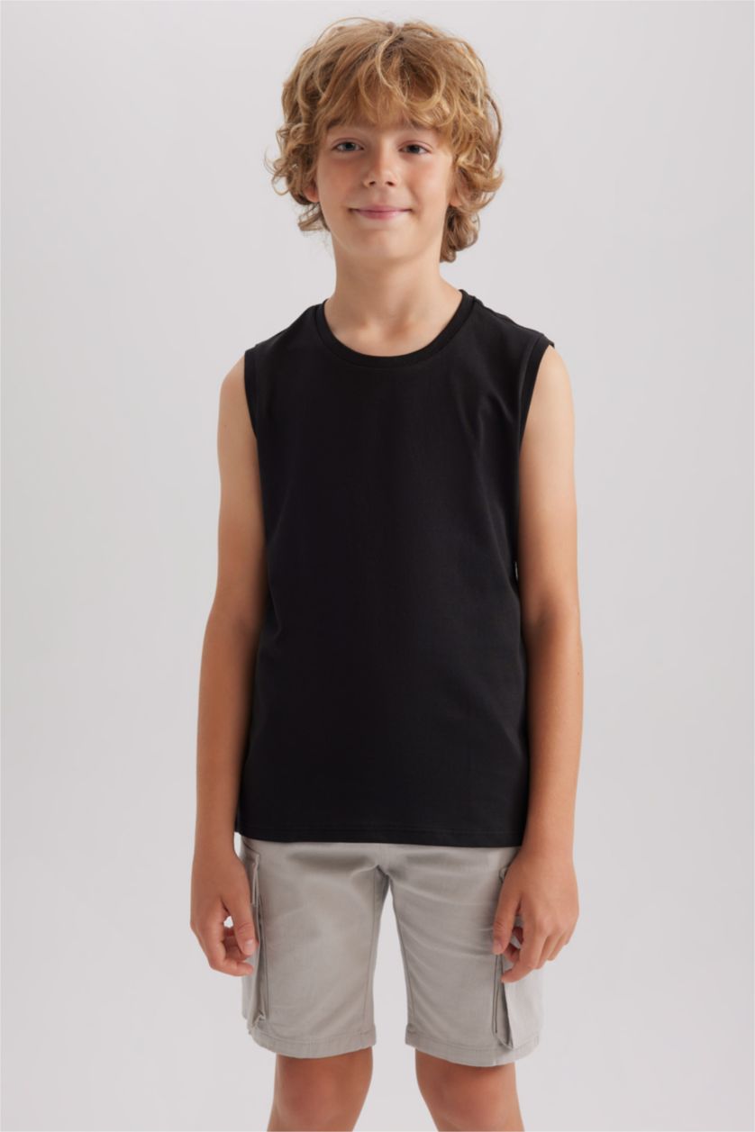 Young Boys - Teen Boys Black Boy Regular Fit Tank Top