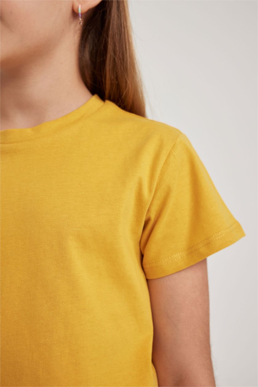 GIRLS & TEENS Yellow Girl Regular Fit Short Sleeve T-Shirt