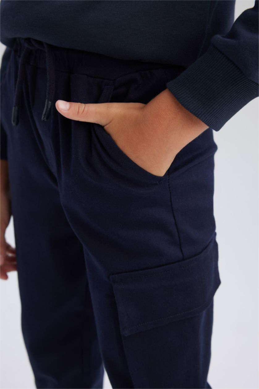Erkek Çocuk - Genç Erkek Lacivert Erkek Çocuk Lacivert Kargo Jogger Gabardin Okul Pantolonu