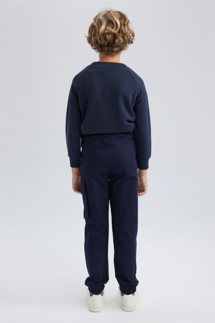 Erkek Çocuk - Genç Erkek Lacivert Erkek Çocuk Lacivert Kargo Jogger Gabardin Okul Pantolonu