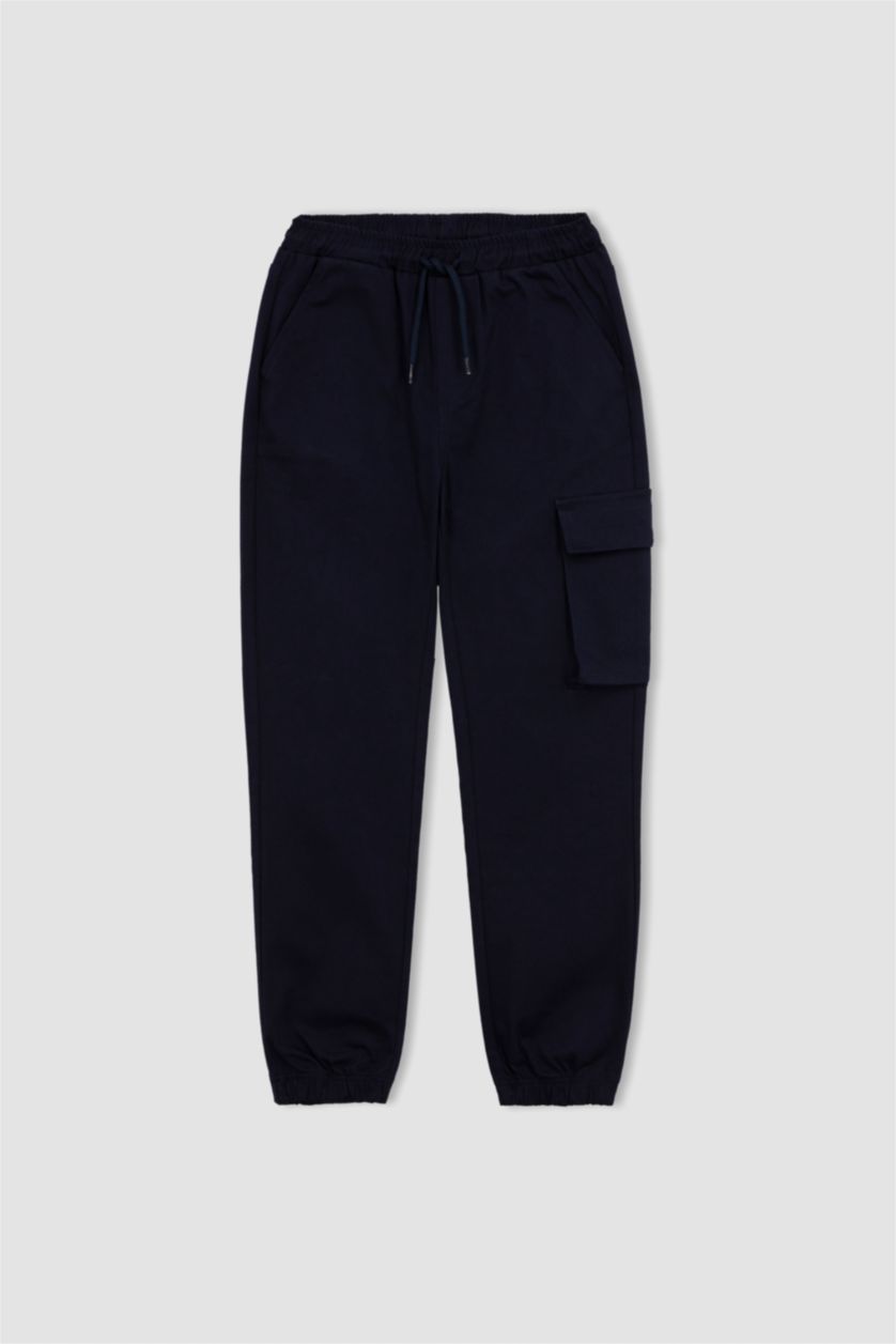 Erkek Çocuk - Genç Erkek Lacivert Erkek Çocuk Lacivert Kargo Jogger Gabardin Okul Pantolonu