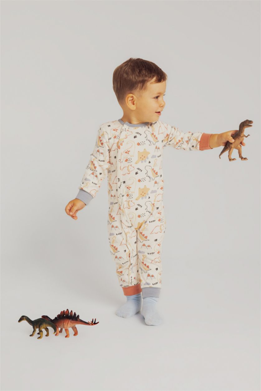 ХЛОПЧИК Бежевий Комбінезон довгий подıл для малюків хлопчиків