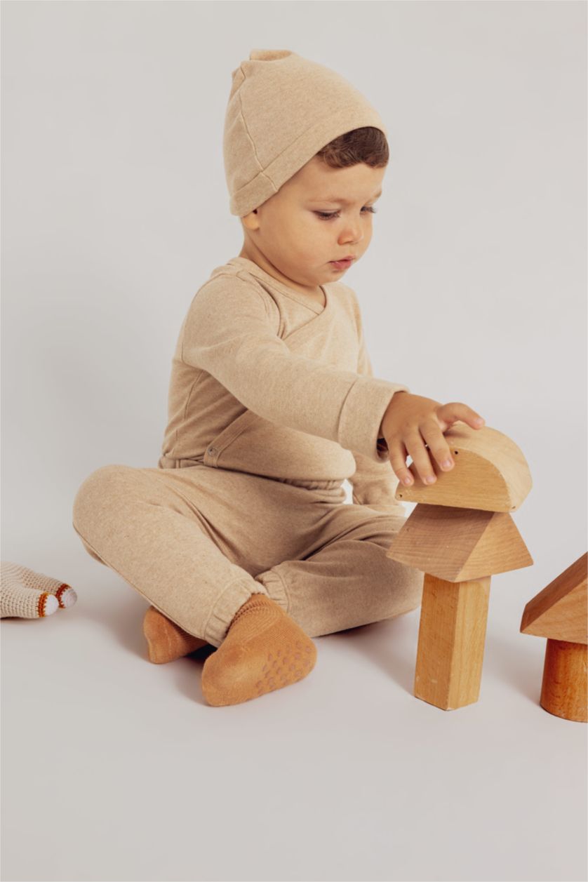 Малыши мальчики Бежевый меланж Комплект из 3-х вещей с длинным рукавом для малышей мальчиков