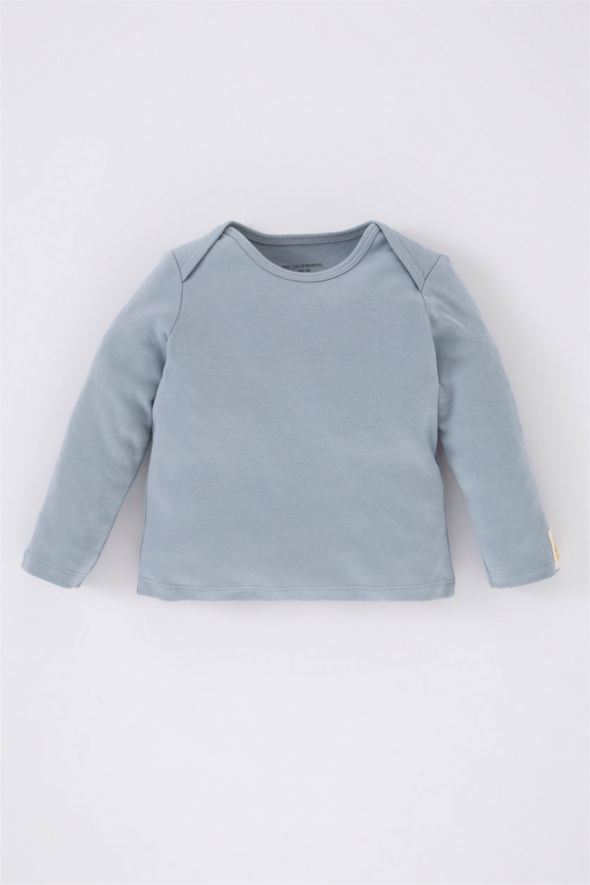 BABY GIRL Light Blue Baby Boy Dinosaur Printed Long Sleeve T-Shirt Jumpsuit 2 Piece Set