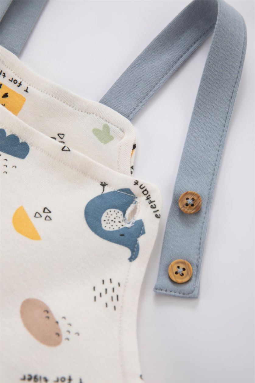 BABY GIRL Light Blue Baby Boy Dinosaur Printed Long Sleeve T-Shirt Jumpsuit 2 Piece Set