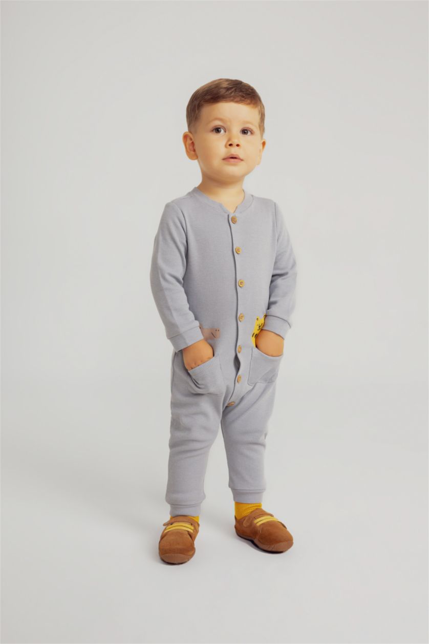 BÉBÉ GARÇON BLEU Clair Combinaison Salopette Imprimé Pour Bébé Garçon