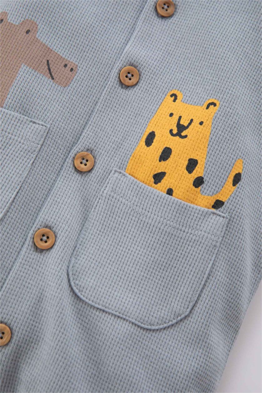 BÉBÉ GARÇON BLEU Clair Combinaison Salopette Imprimé Pour Bébé Garçon