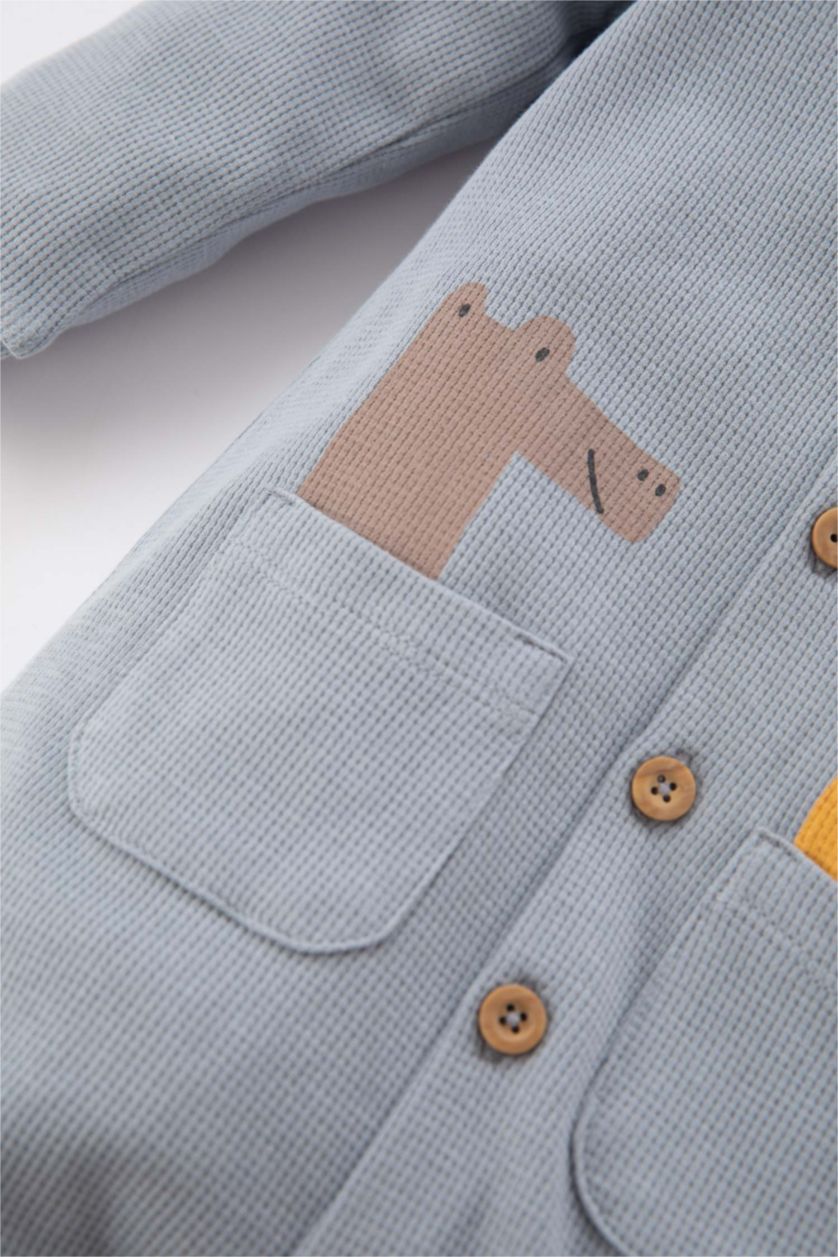 BÉBÉ GARÇON BLEU Clair Combinaison Salopette Imprimé Pour Bébé Garçon