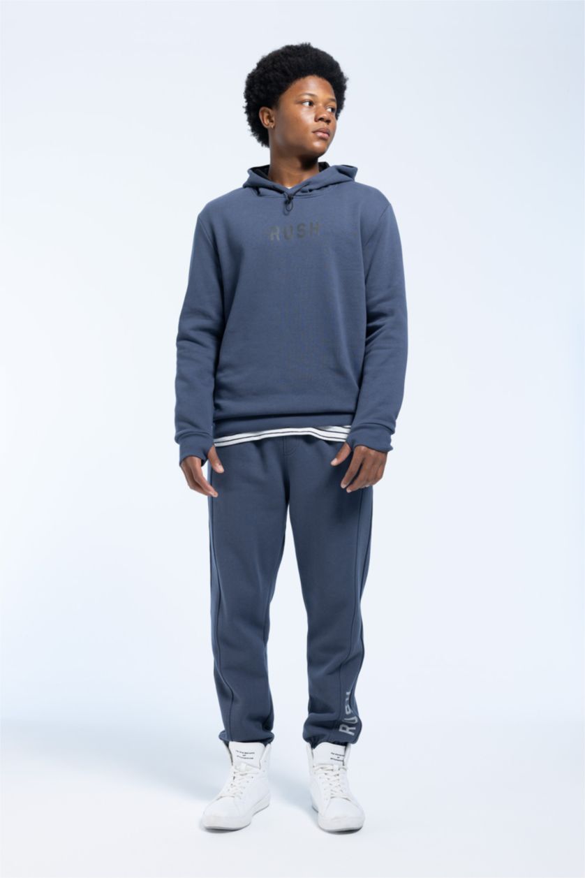 MAN NAVY Standard Fit Double Pocket Elastic Leg Jogger Sweatpants