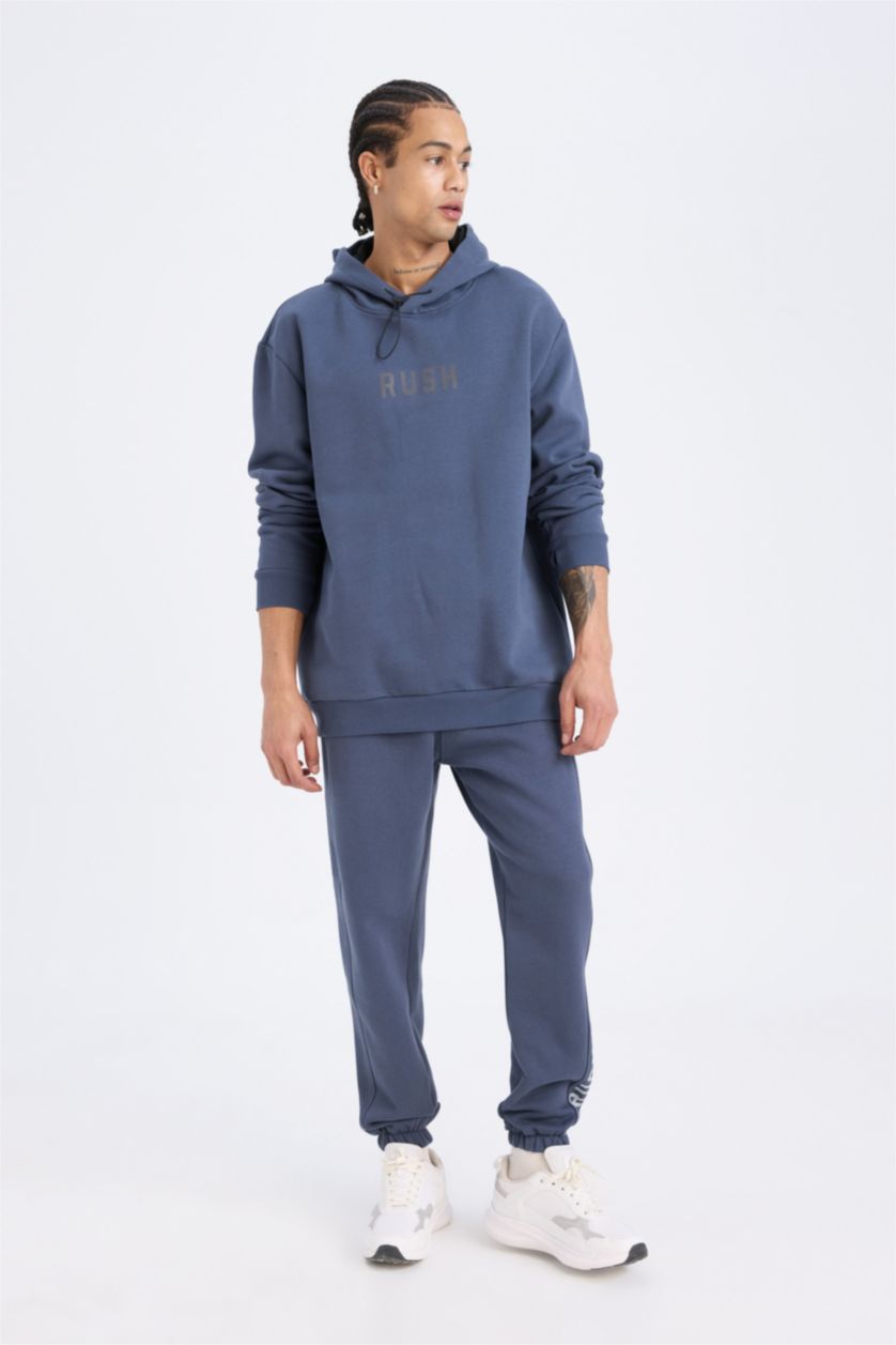MAN NAVY Standard Fit Double Pocket Elastic Leg Jogger Sweatpants